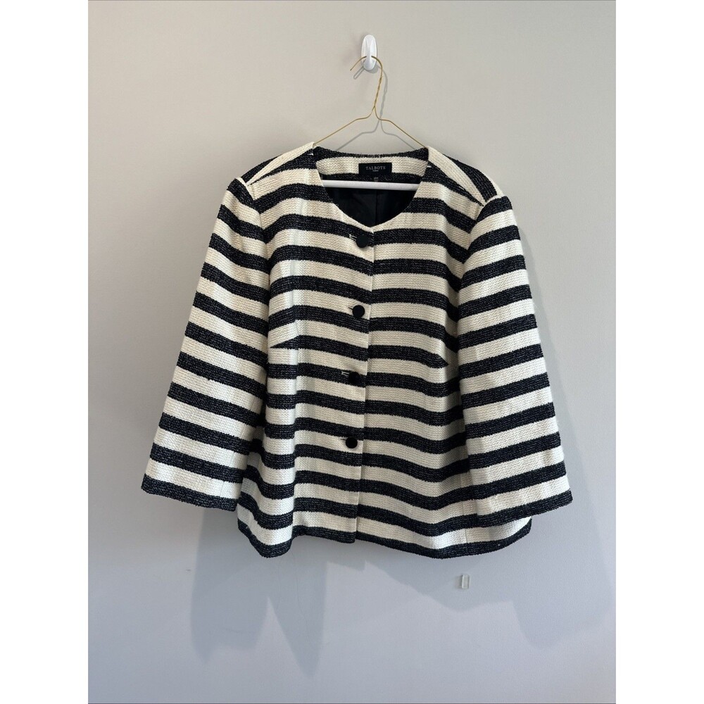 Talbots Blazer Women’s Size 20w Nautical Stripes Button Up Office Workwear